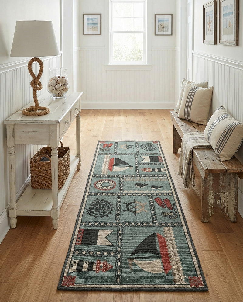 Seaside Haven Rugs Collection Area Rug -  Anchorage Runner Blue  lifestyle 68