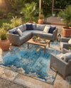Urban Terrace Collection Area Rug -  Lanai Rectangle Gradient Blue  lifestyle 23