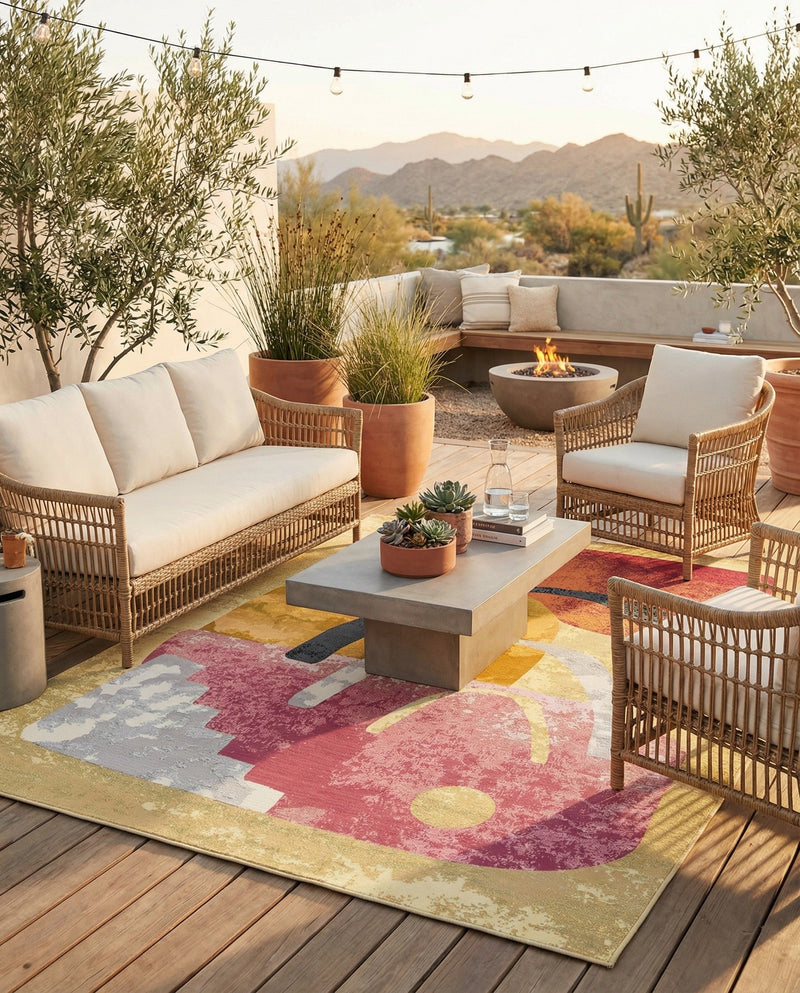 Urban Terrace Collection Area Rug -  Skyline Rectangle Multi  lifestyle 20