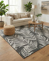 Seaside Blooms Collection Area Rug - Verdure (Charcoal) Rectangle Charcoal  lifestyle 8