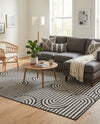 Urban Terrace Collection Area Rug -  Uptown Rectangle Black and White  lifestyle 9