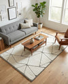Monochrome Collection Area Rug -  Onyx Rectangle Ivory White  lifestyle 41