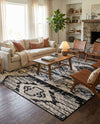 Cascade Range Collection Area Rug - Hood (Black and White) Rectangle Black and White  lifestyle 8