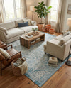 Tribal Terrace Treasures Collection Area Rug - Mayan Marina (Teal) Rectangle Teal  lifestyle 4