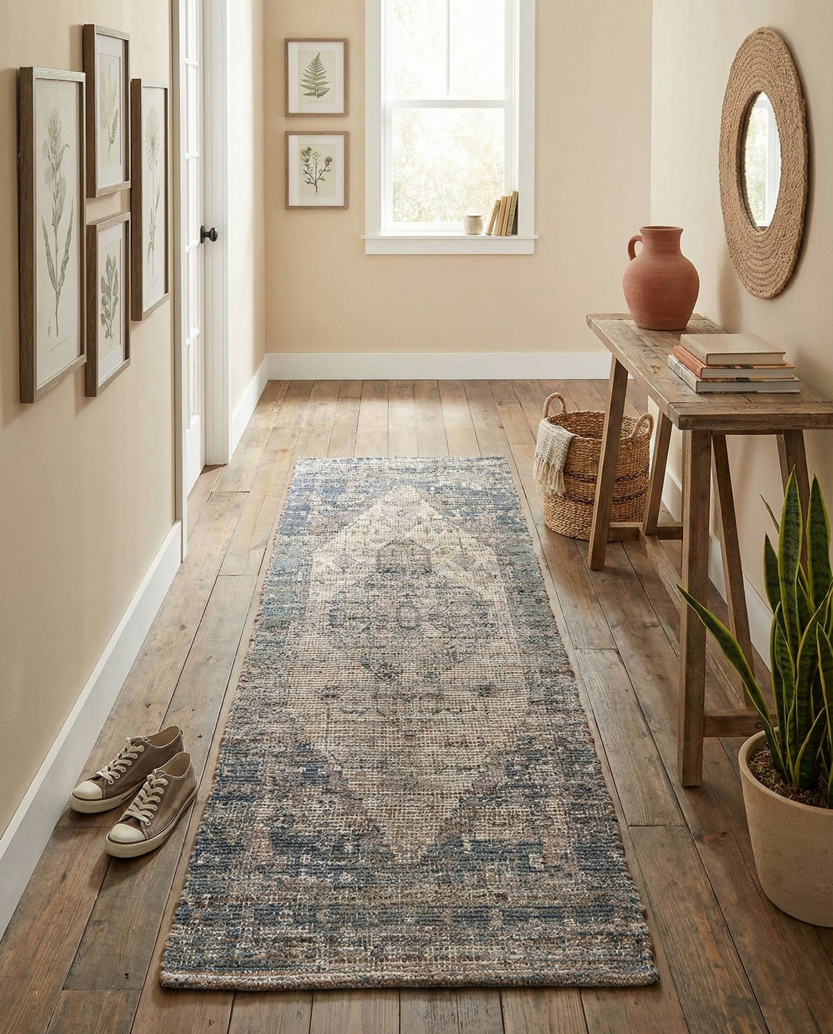 Savannah Threads Collection Area Rug - Sahara Runner Blue  lifestyle 86