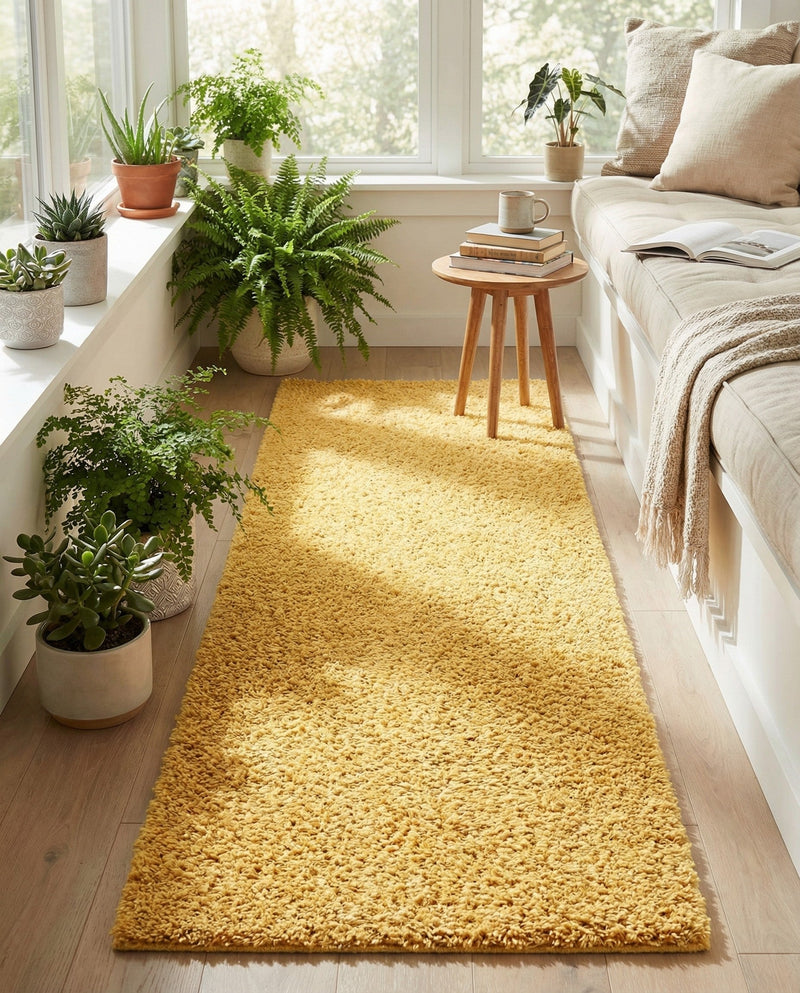 Alpine Plush Collection Area Rug -  Cortina (Sun Yellow) Runner Sun Yellow  lifestyle 73