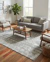 Brighton Stripes Collection Area Rug - Sussex (Gray and Ivory) Rectangle Gray and Ivory  lifestyle 10