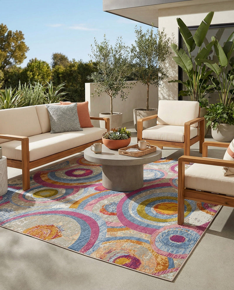 Urban Terrace Collection Area Rug -  Plaza Rectangle Multi  lifestyle 13