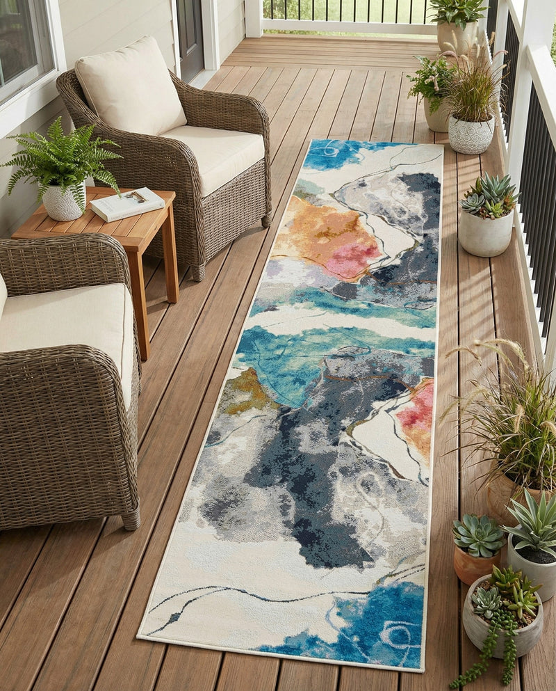 Urban Terrace Collection Area Rug -  Arbor Runner Multi  lifestyle 49