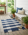 Sustainable Grid Indoor-Outdoor Oasis Collection Area Rug - Savannah Rectangle Navy Blue  lifestyle 38