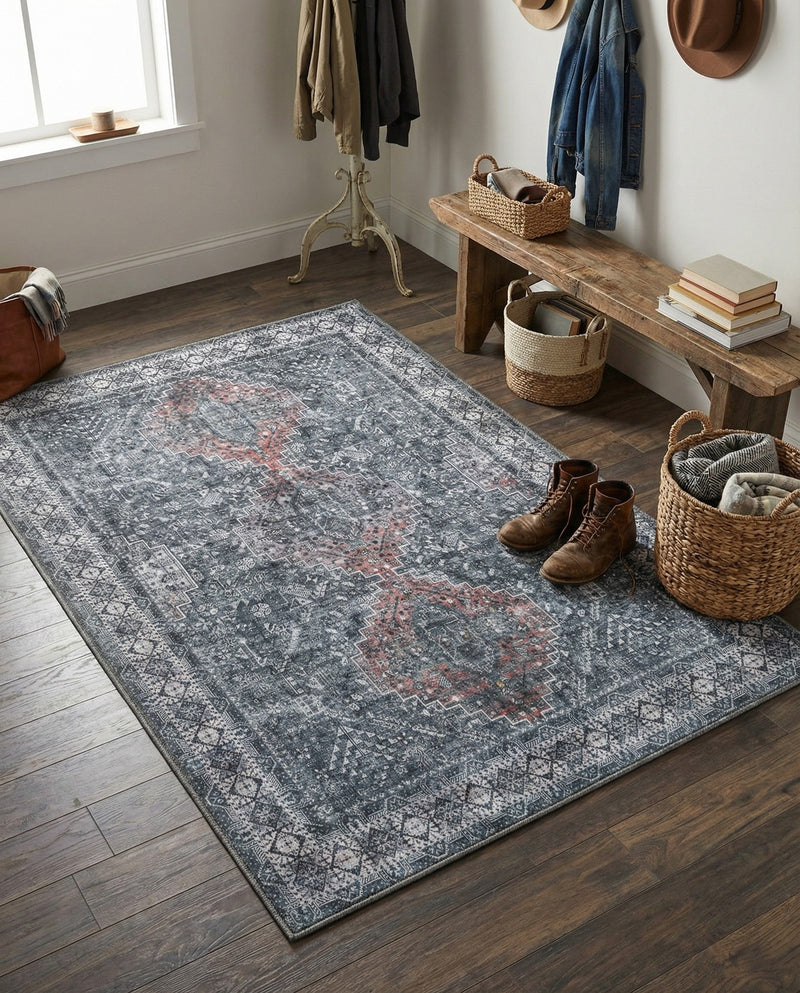 Heritage Elegance Collection Area Rug -  Uffizi Rectangle Gray  lifestyle 27