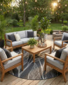 Seaside Blooms Collection Area Rug -  Evergreen (Ivory Charcoal) Round Ivory Charcoal  lifestyle 38