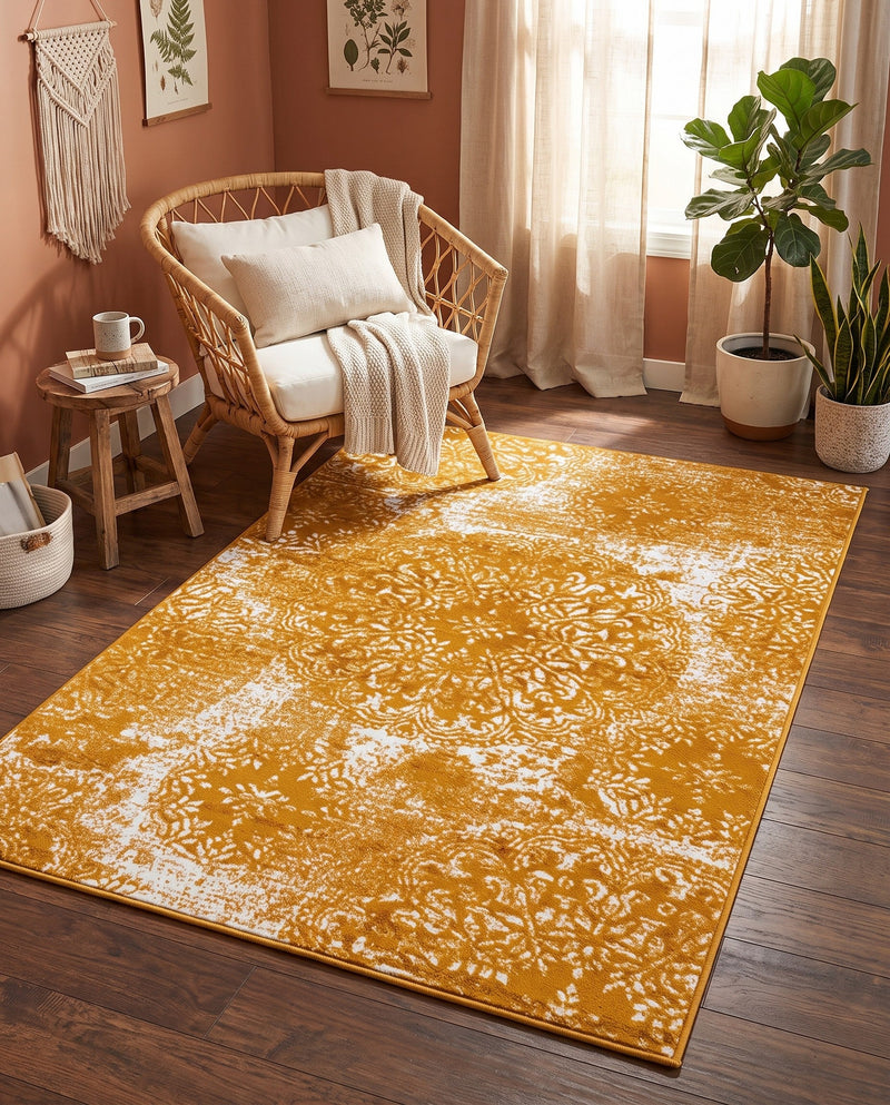 Riviera Elegance Collection Area Rug -  Monaco (Yellow) Rectangle Yellow  lifestyle 28