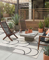 Urban Terrace Collection Area Rug -  Greenwich Rectangle White and Black  lifestyle 26