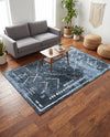 Aegean Elegance Washables Collection Area Rug - Santorini Rectangle Navy Blue  lifestyle 64