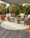 Savannah Escape Collection Area Rug -  Amazon (Ivory Gray) Round Ivory Gray  lifestyle 39