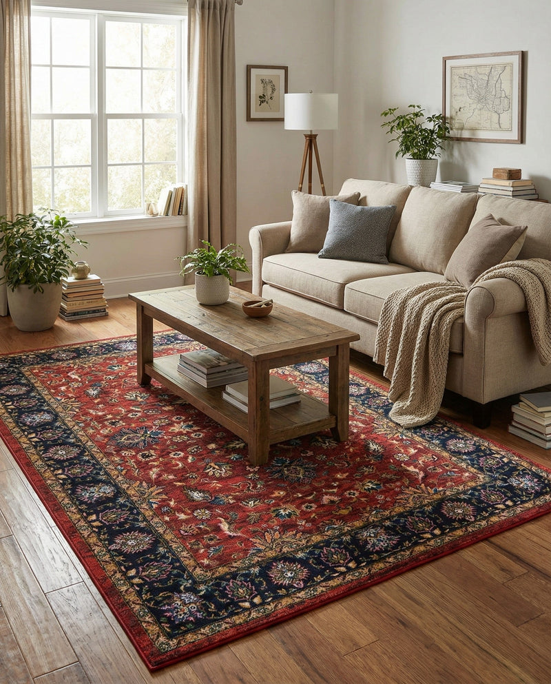 Casablanca Tapestry Collection Area Rug -  Marrakech (Classic Red) Rectangle Classic Red  lifestyle 13