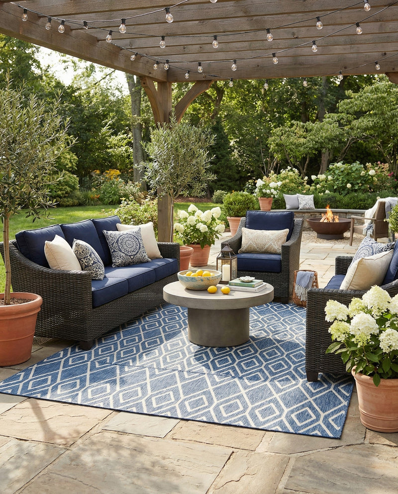 Urban Oasis Rugs Collection Area Rug -  Boulevard (Blue) Rectangle Blue  lifestyle 9