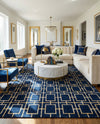 Hollywood Luxe Collection Area Rug -  Beverly (Navy Blue Gold) Rectangle Navy Blue Gold  lifestyle 16