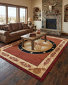Frontier Trails Collection Area Rug - Redwood Rectangle Red  lifestyle 48