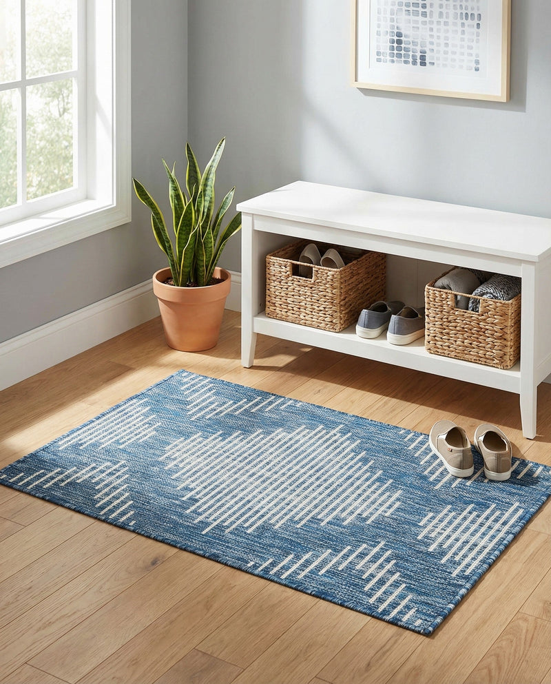 Urban Terrace Collection Area Rug -  Chelsea (Blue) Rectangle Blue  lifestyle 4