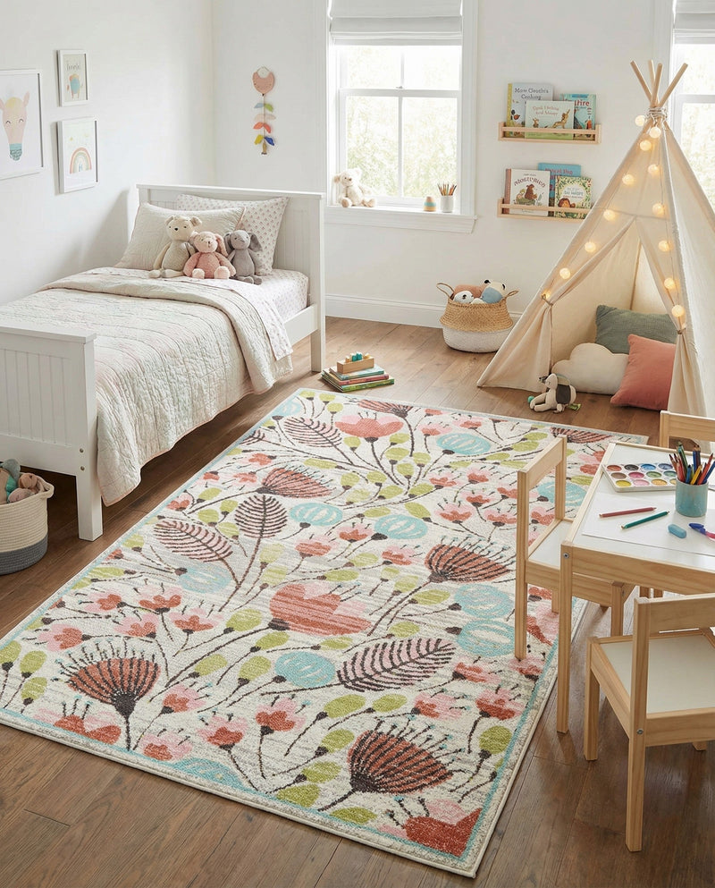 Wonder Tykes Collection Area Rug -  Fantasy Rectangle Ivory  lifestyle 20