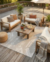 Desert Nomad Terrace Collection Area Rug - Sahara (Gray) Rectangle Gray  lifestyle 17