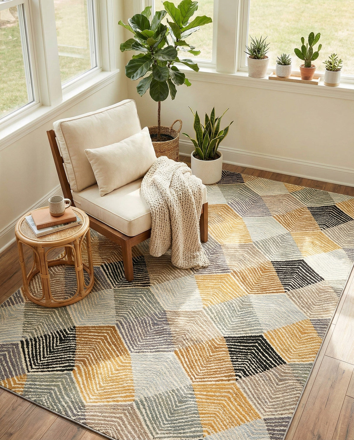Urban Terrace Collection Area Rug - Metropolis Rectangle Gray  lifestyle 12