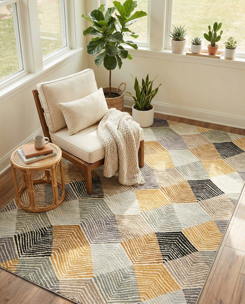 Urban Terrace Collection Area Rug - Metropolis Rectangle Gray  lifestyle 12