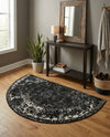 Riviera Elegance Collection Area Rug - Antibes (Black) Hearth Black  lifestyle 85