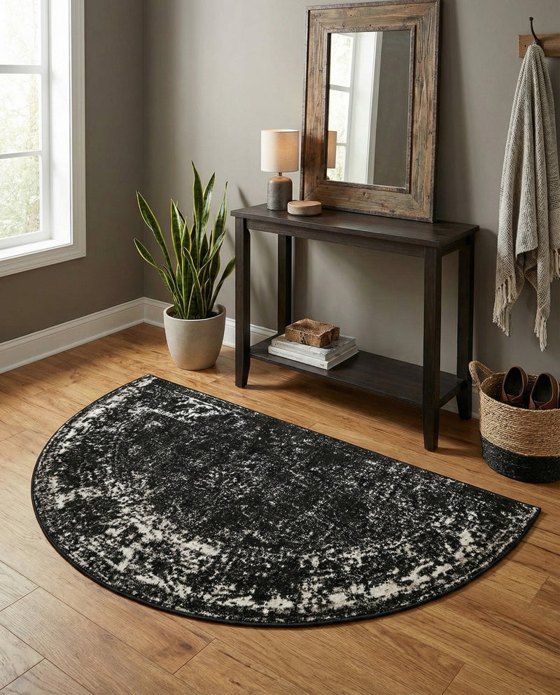 Riviera Elegance Collection Area Rug - Antibes (Black) Hearth Black  lifestyle 85