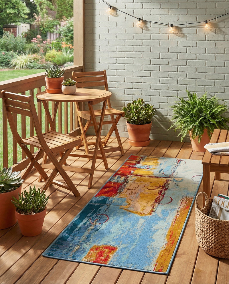 Urban Terrace Collection Area Rug -  Arbour Runner Multi  lifestyle 72