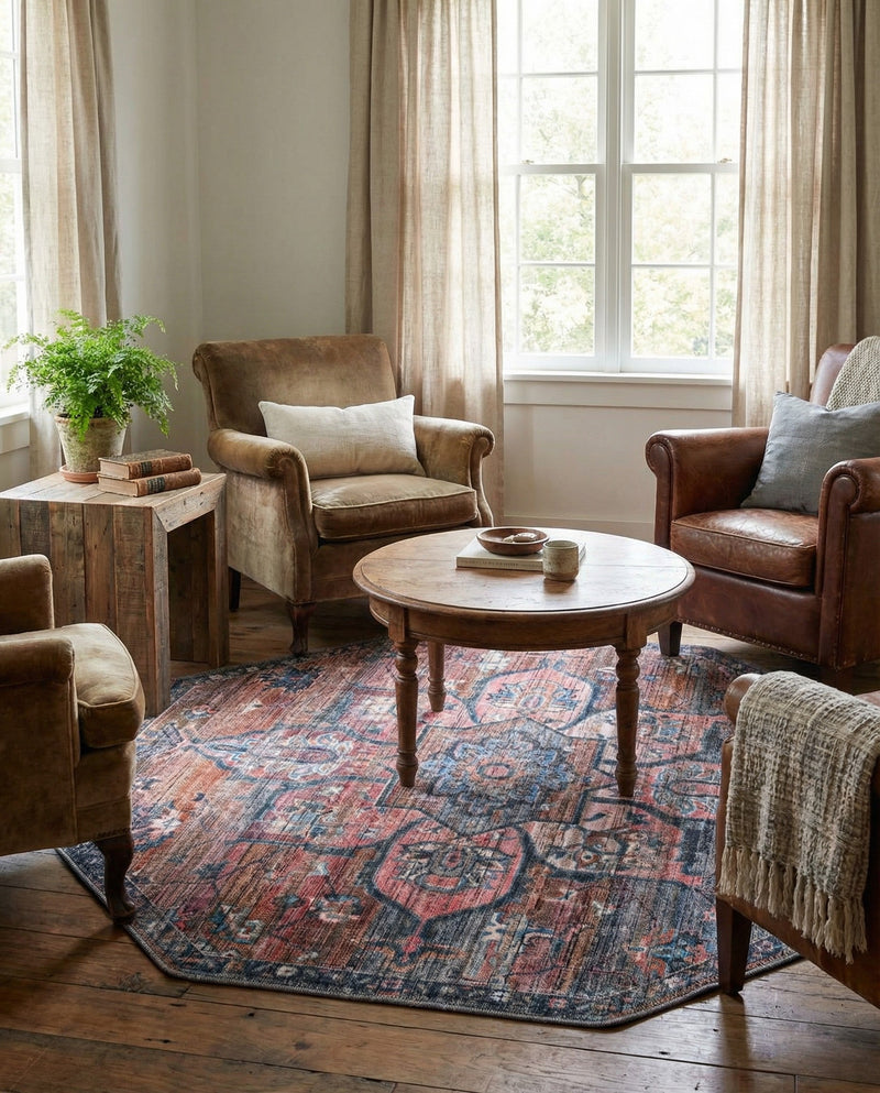 Vintage Memories Collection Area Rug -  Hindsight Octagon Multi  lifestyle 43