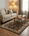 Isfahan Elegance Collection Area Rug - Naghsh-e Jahan (Brown) Rectangle Brown  lifestyle 19