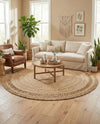 Woven Seaside Jute Collection Area Rug - Seaside Round Natural  lifestyle 23