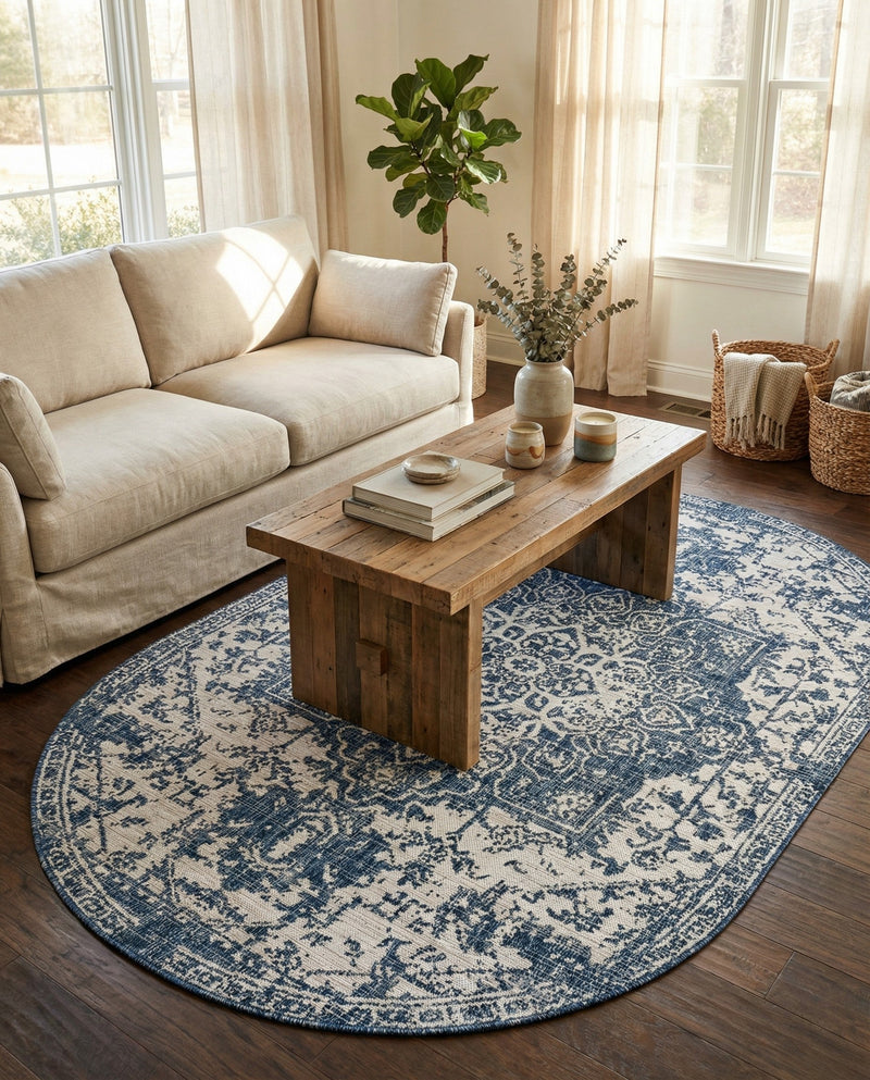 Urban Oasis Rugs Collection Area Rug -  Penthouse (Blue) Oval Blue  lifestyle 26