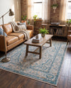 Seville Stripes Collection Area Rug - Cadiz (Light Gray) Rectangle Light Gray  lifestyle 35