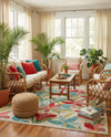 Outdoor Marrakesh Collection Area Rug -  Midelt Rectangle Multi  lifestyle 5