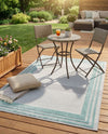 Bahama Breeze Outdoor Collection Area Rug -  Abaco Rectangle Gray Teal  lifestyle 70