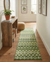 Mediterranean Lattice Collection Area Rug - Santorini (Green) Runner Green  lifestyle 37