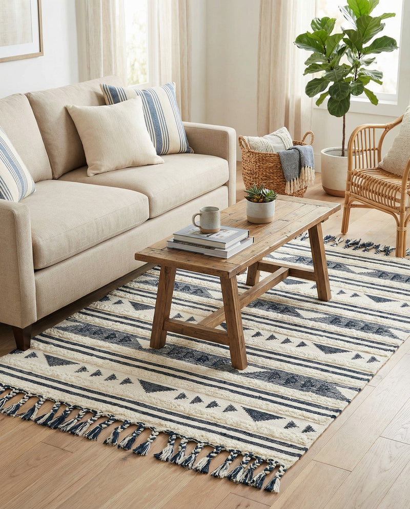 Sonoran Collection Area Rug - Montezuma Rectangle Navy Blue  lifestyle 11