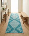 Seychelles Stripes Collection Area Rug - Mahe (Turquoise) Runner Turquoise  lifestyle 44