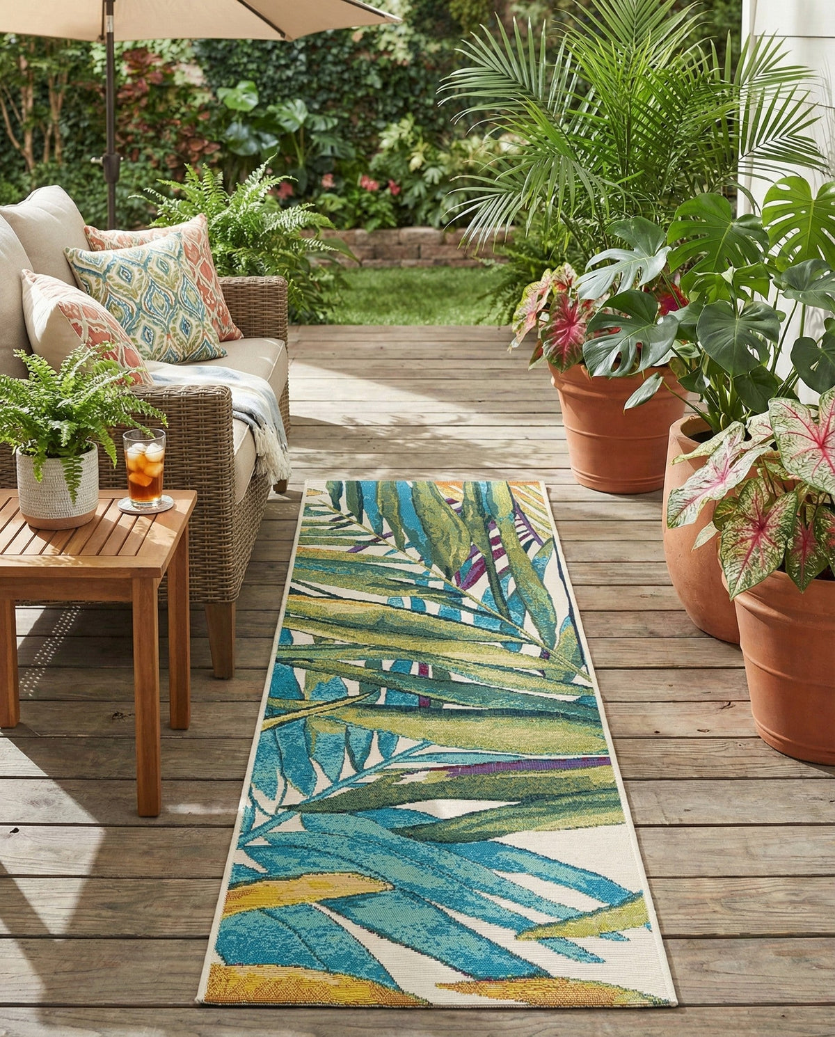 Seaside Blooms Collection Area Rug -  Arcadia Runner Multi  lifestyle 99