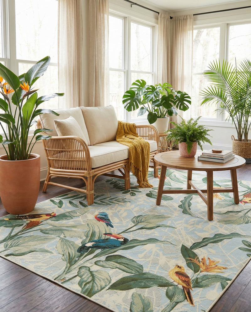 Seaside Blooms Collection Area Rug -  Tropic Rectangle Multi  lifestyle 39