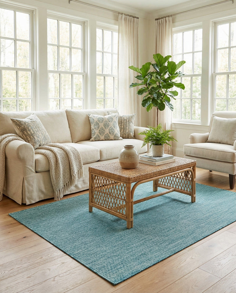 Seaside Serenity Collection Area Rug - Veranda (Aquamarine) Rectangle Aquamarine  lifestyle 25