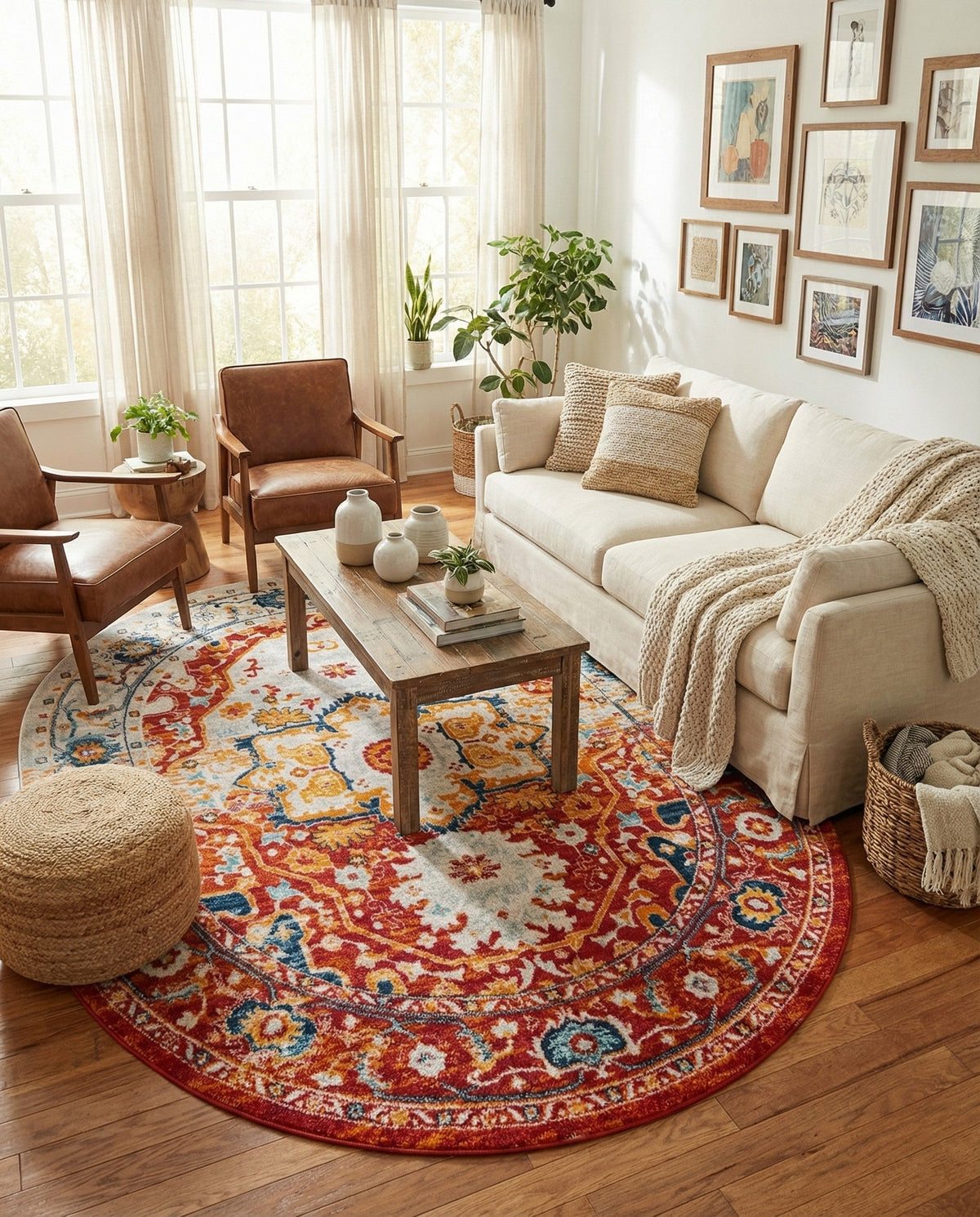 Parisian Elegance Collection Area Rug - Versailles (Rust Red) Oval Rust Red  lifestyle 81