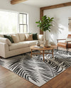 Seaside Blooms Collection Area Rug - Verdure (Charcoal Ivory) Rectangle Charcoal Ivory  lifestyle 9