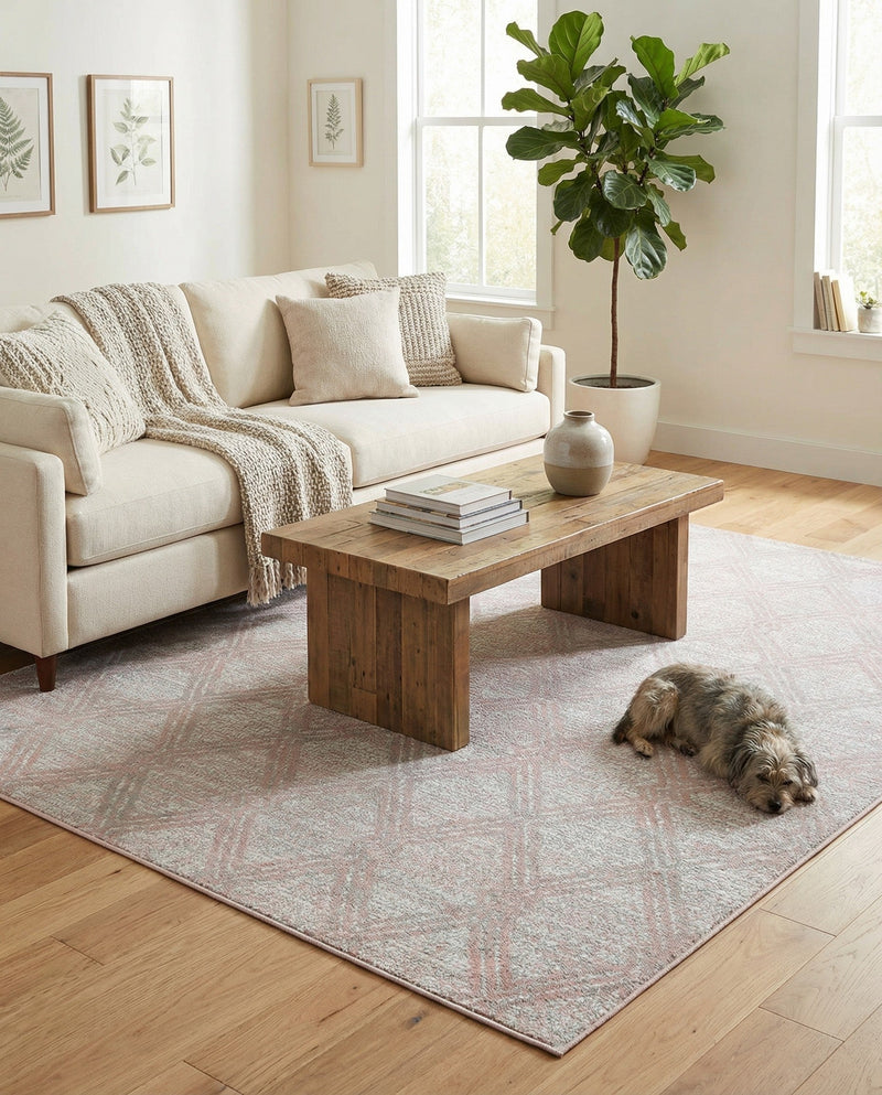 Aegean Elegance Washables Collection Area Rug -  Tinos Rectangle Rose Pink  lifestyle 27