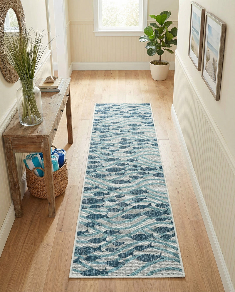 Seaside Haven Rugs Collection Area Rug -  Harbor Runner Blue  lifestyle 23