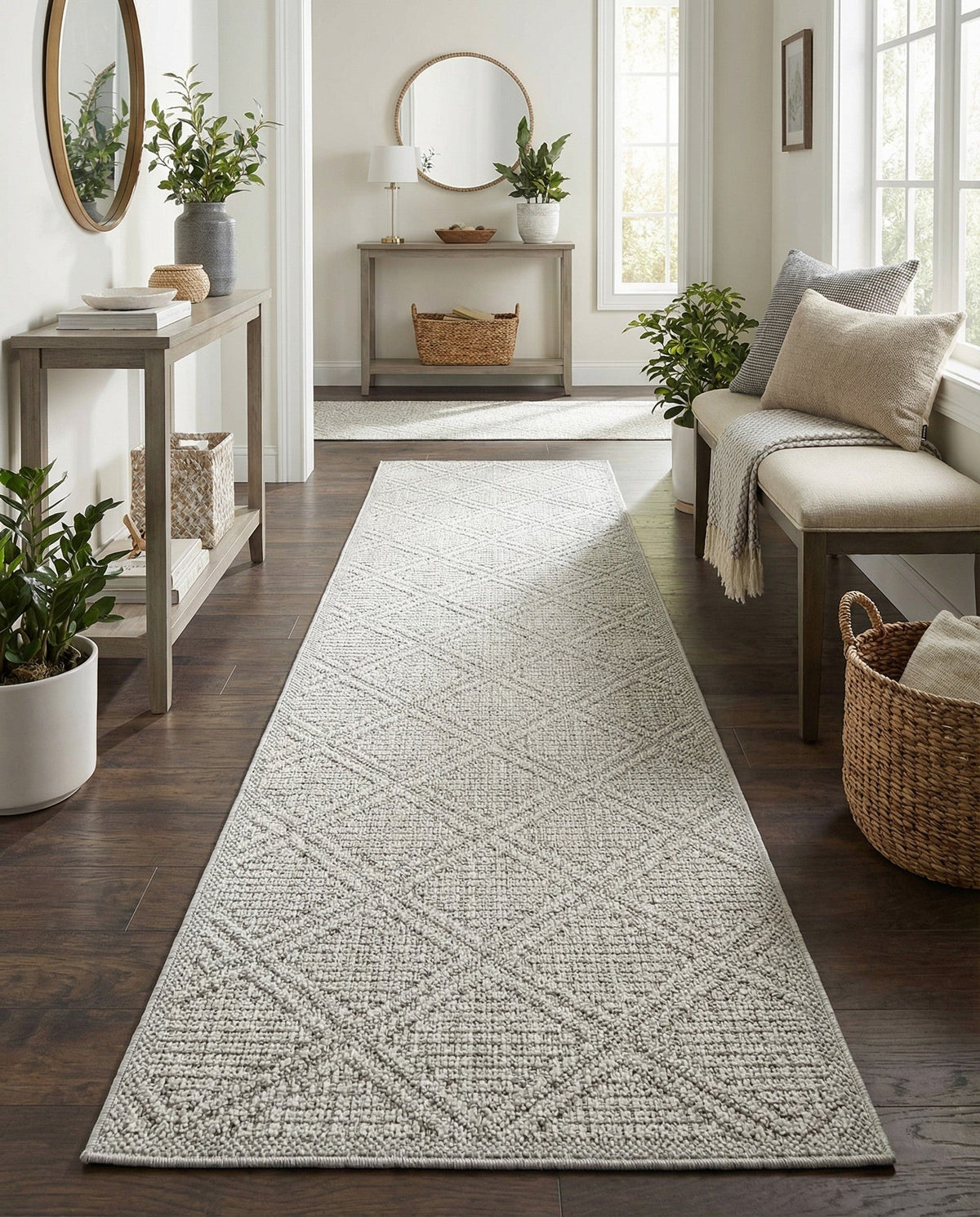 Savannah Pergola Collection Area Rug -  Eden Runner Light Gray  lifestyle 155